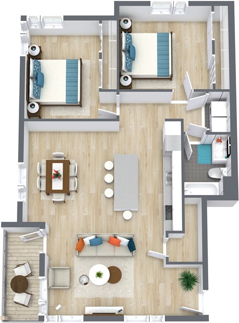 Country Crossroads 2 bed 1 bath 988 sqft